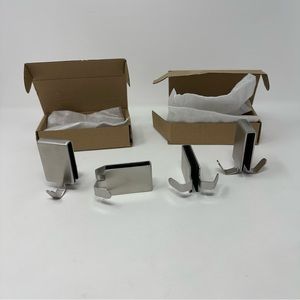 4 Glass Shower Door Double Hooks Metal Silver Color Slip On 6mm Sleek Modern